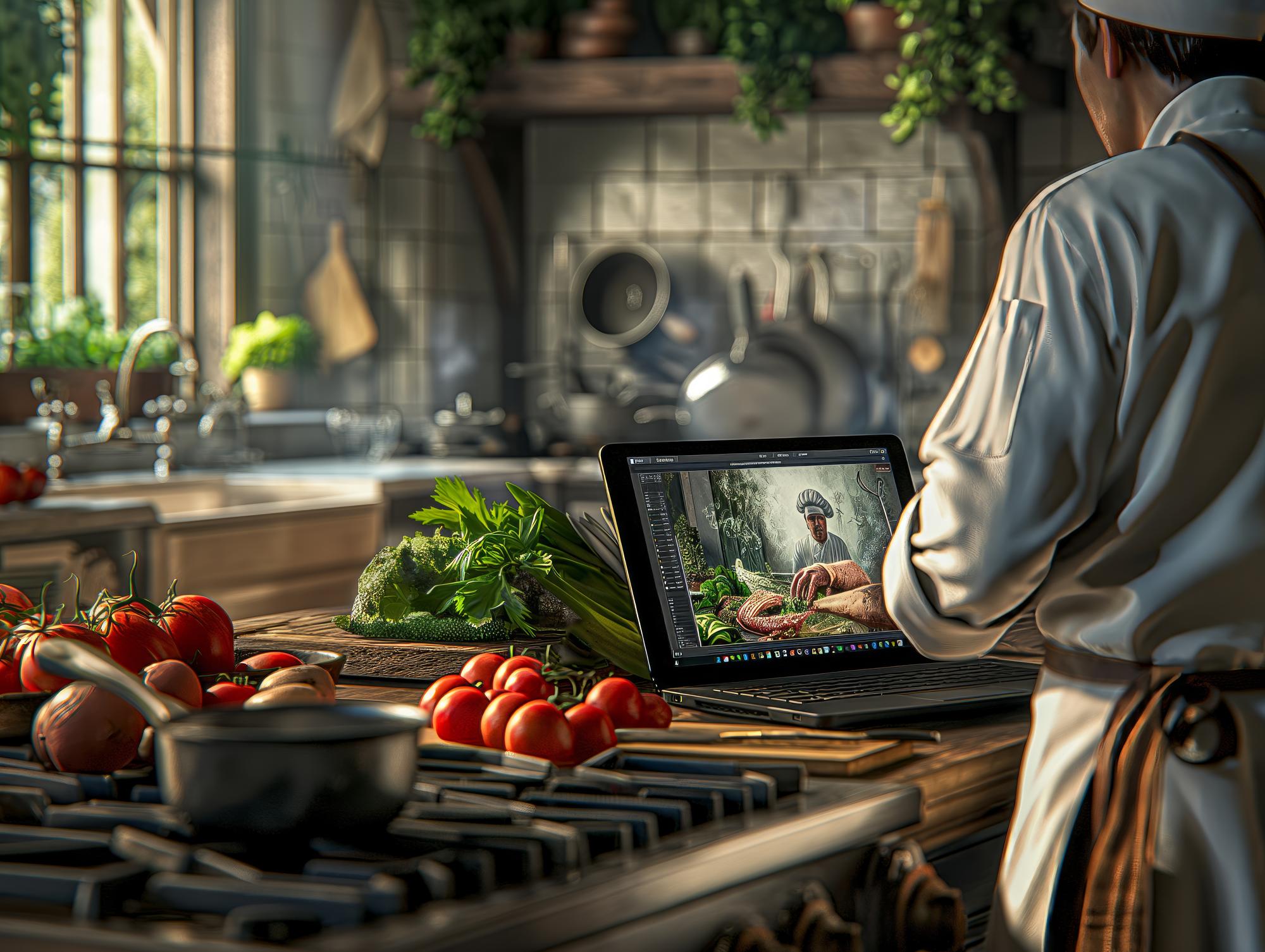 Small local kitchen studio with modern tools